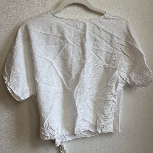 Hem & Thread Cream Wrap Blouse - Picture 2 of 3